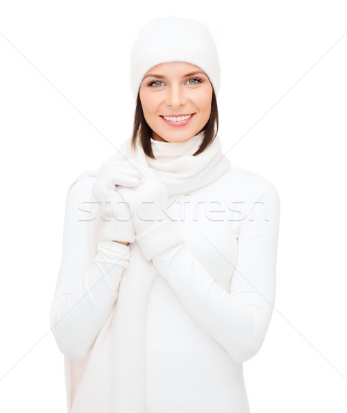 woman in hat, muffler and gloves Stock photo © dolgachov