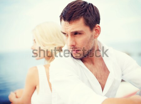 Foto stock: Homem · mulher · fora · verão · férias