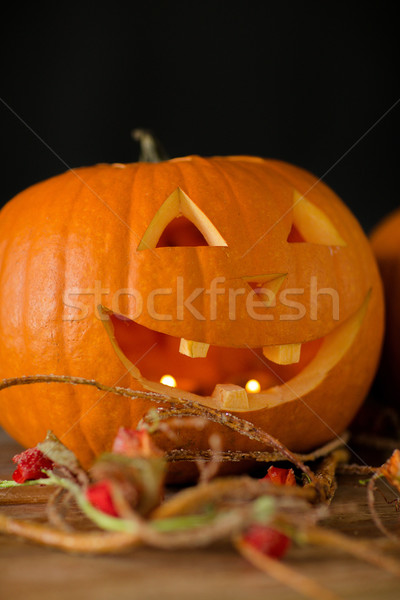 close up of pumpkins on table Stock photo © dolgachov