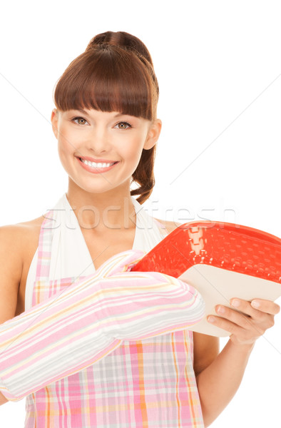 Foto stock: Cocina · ama · de · casa · Foto · hermosa · blanco · mujer