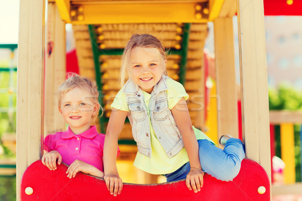 Feliz ninos ninos Zona de juegos verano infancia Foto stock © dolgachov