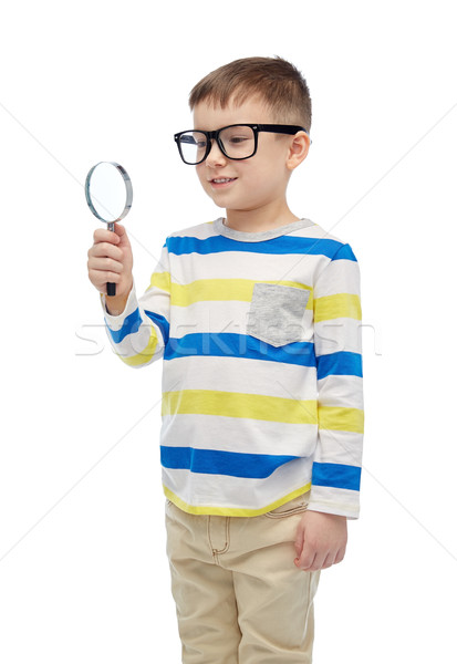 мало мальчика очки увеличительное стекло детство образование Сток-фото © dolgachov