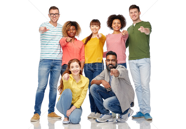 international group of people pointing on you Stock photo © dolgachov