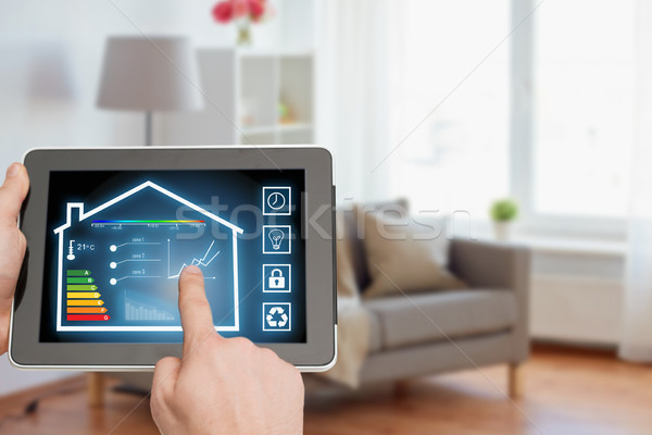 tablet pc with smart home settings on screen Stock photo © dolgachov