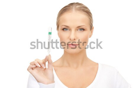 Vrouw stoppen gebaar heldere foto Stockfoto © dolgachov
