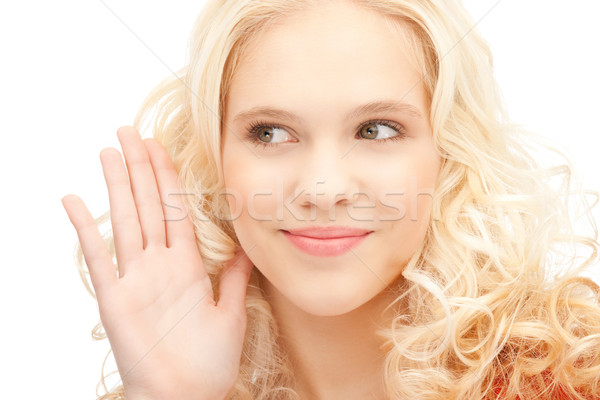 女性 リスニング ゴシップ 明るい 画像 若い女性 ストックフォト © dolgachov