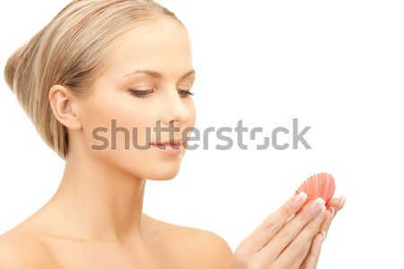 beautiful woman with seashell Stock photo © dolgachov