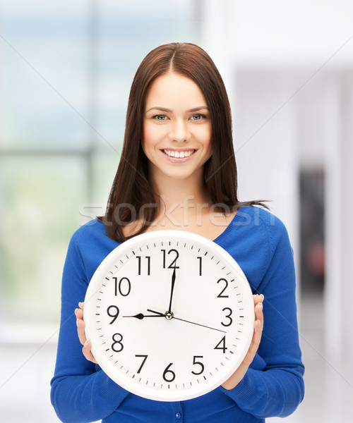 businesswoman with wall clock Stock photo © dolgachov