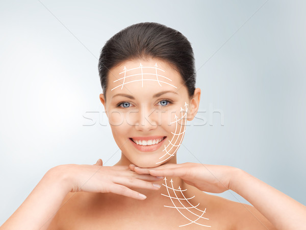 Arc kezek gyönyörű nő kép kész kozmetikai műtét Stock fotó © dolgachov
