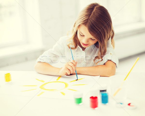 little girl painting picture Stock photo © dolgachov