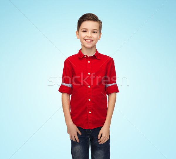 happy boy in red shirt Stock photo © dolgachov