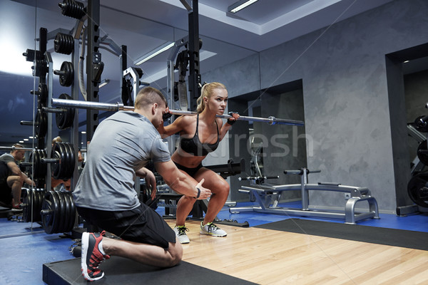 Hombre mujer bar músculos gimnasio deporte Foto stock © dolgachov