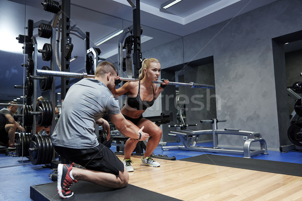 Mann Frau bar Muskeln Fitnessstudio Sport Stock foto © dolgachov