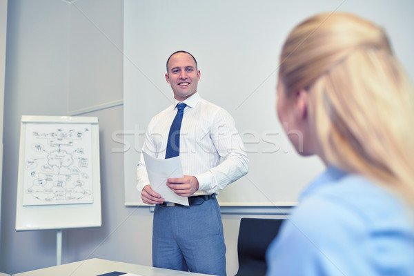 Uśmiechnięty ludzi biznesu spotkanie biuro konferencji zespół firmy Zdjęcia stock © dolgachov