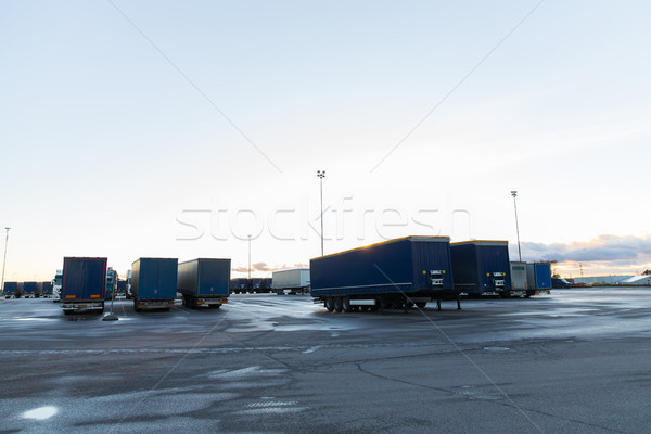 trucks and trailers on parking Stock photo © dolgachov
