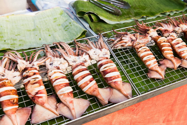 Stockfoto: Grill · straat · markt · koken · asian · keuken