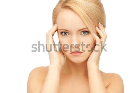 Boldogtalan nő fényes kép fehér stressz Stock fotó © dolgachov