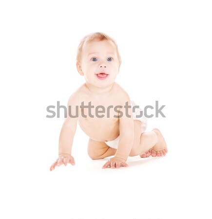 Bebê menino fralda quadro branco Foto stock © dolgachov