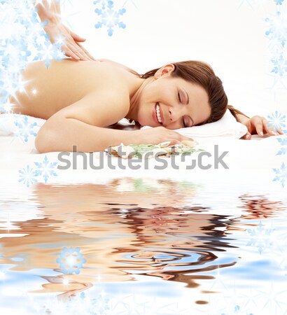 Gouden armband meisje water foto permanente Stockfoto © dolgachov
