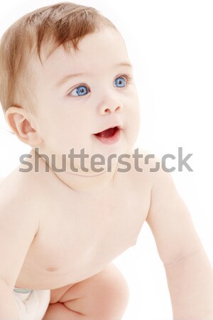 Kriechen neugierig Baby hellen Bild Stock foto © dolgachov
