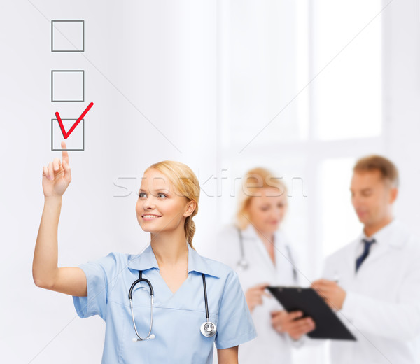 врач медсестры флажок здравоохранения медицинской технологий Сток-фото © dolgachov