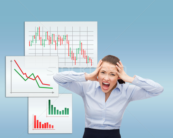 angry screaming businesswoman Stock photo © dolgachov