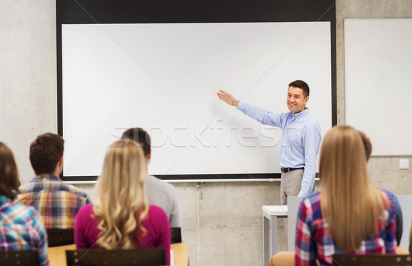 [[stock_photo]]: Groupe · élèves · souriant · enseignants · classe · éducation