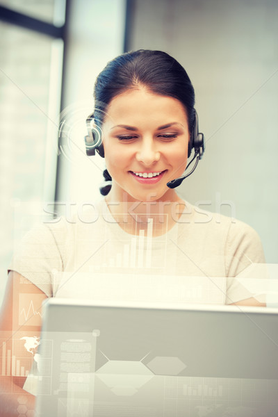 futuristic female helpline operator Stock photo © dolgachov