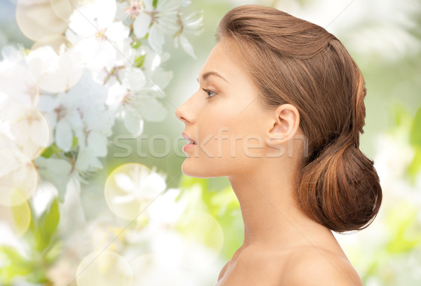 beautiful young woman face Stock photo © dolgachov