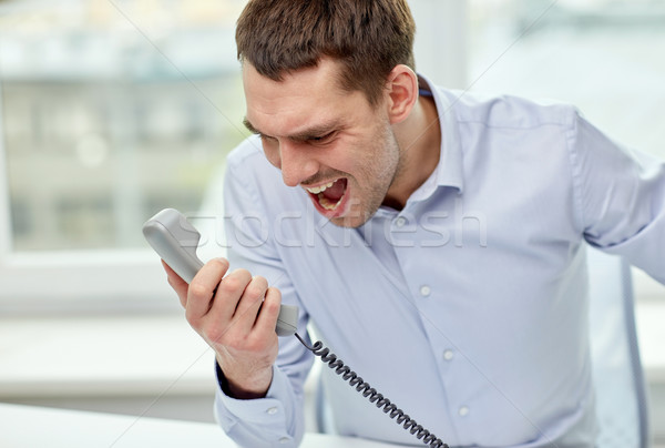 Wütend Geschäftsmann fordern Telefon Büro Geschäftsleute Stock foto © dolgachov