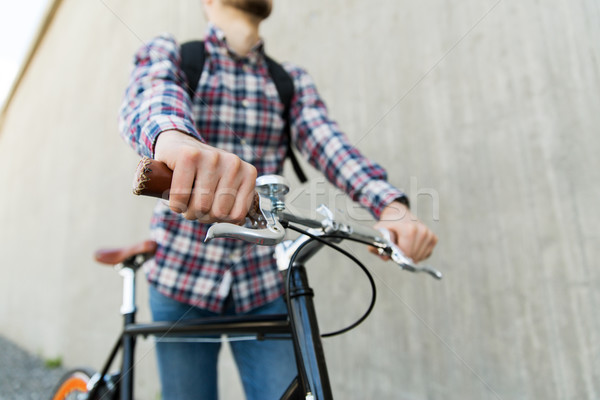 человека зафиксировано Gear велосипедов рюкзак Сток-фото © dolgachov