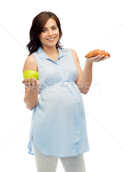 Heureux femme enceinte pomme croissant grossesse Photo stock © dolgachov