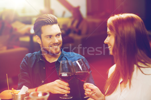 couple dining and drinking wine at restaurant Stock photo © dolgachov