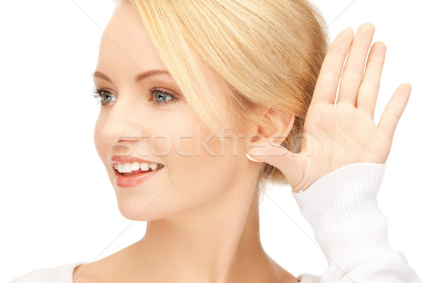 woman listening gossip Stock photo © dolgachov