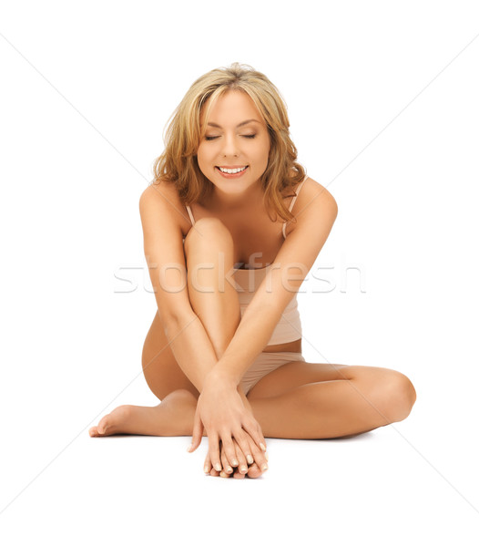 Zdjęcia stock: Kobieta · bawełny · dotknąć · nogi · zdjęcie · piękna · kobieta