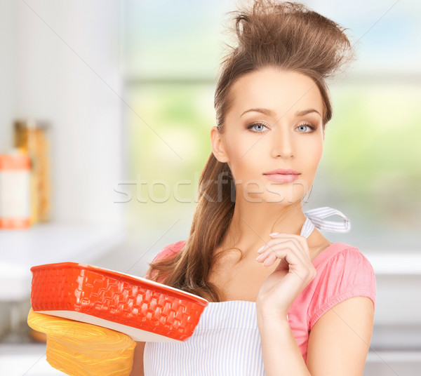 beautiful cooking housewife Stock photo © dolgachov