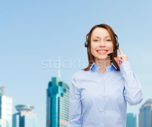 Barátságos női segélyvonal kezelő üzlet technológia Stock fotó © dolgachov
