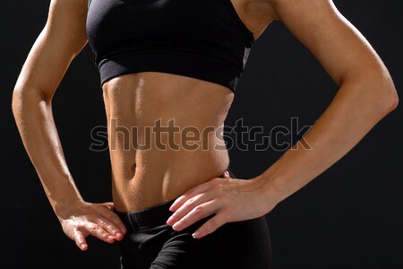 Stock fotó: Közelkép · sportos · női · sportruha · fitnessz · diéta