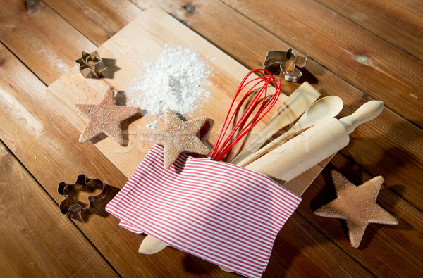 Lebkuchen Geschirr Set Kochen Stock foto © dolgachov