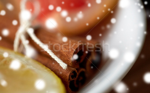 close up of cinnamon on plate Stock photo © dolgachov