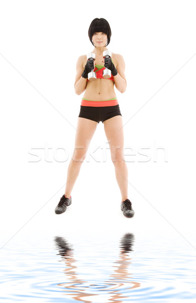 muscular fitness instructor with dumbbells Stock photo © dolgachov