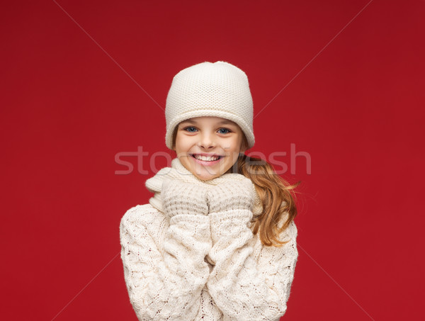 girl in hat, muffler and gloves Stock photo © dolgachov