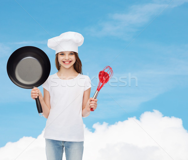 Uśmiechnięty dziewczynka biały tshirt reklamy dzieciństwo Zdjęcia stock © dolgachov