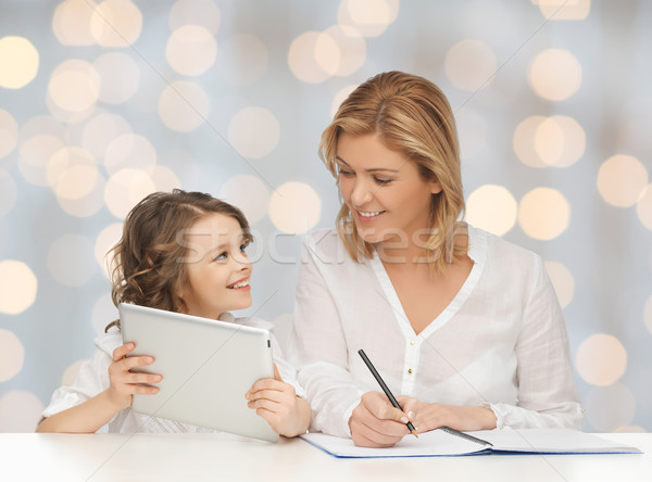 Foto stock: Mulher · caderno · menina · pessoas