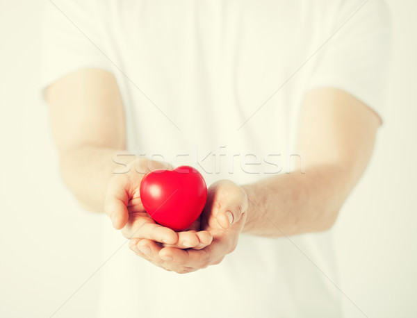 Stock photo: man hands with heart