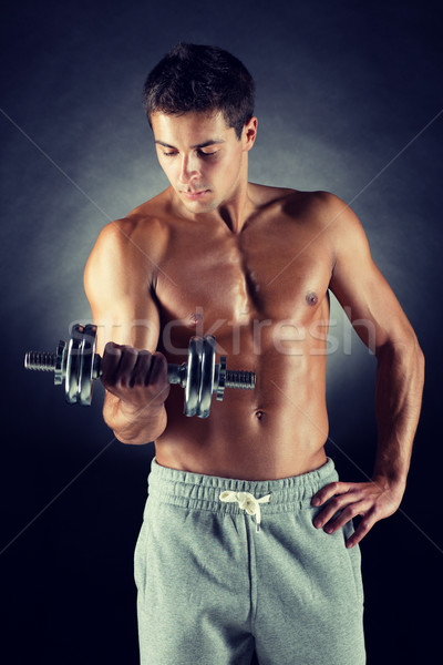 Stockfoto: Jonge · man · sport · bodybuilding · opleiding · mensen