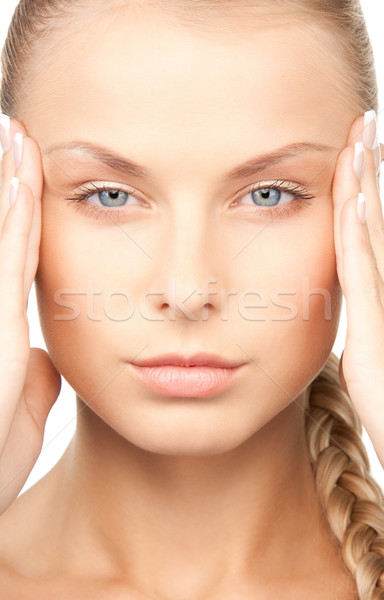 Ongelukkig vrouw heldere foto witte triest Stockfoto © dolgachov