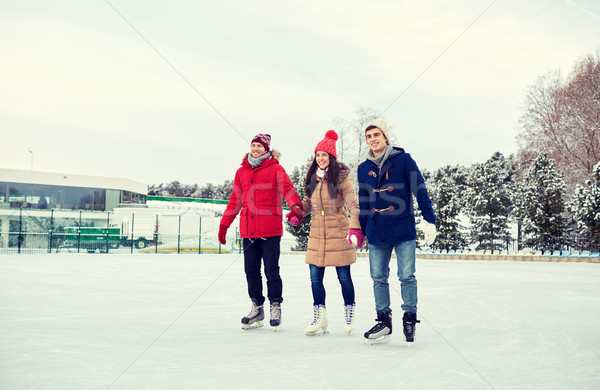 Foto stock: Feliz · amigos · ao · ar · livre · pessoas