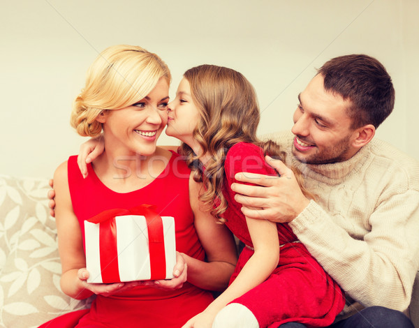 adorable child kisses her mother Stock photo © dolgachov