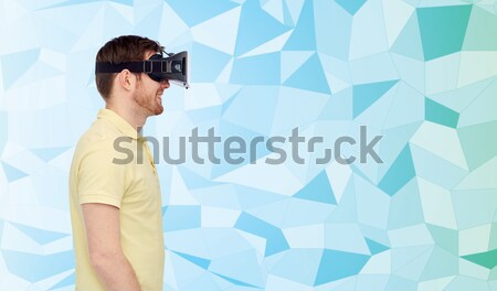 Stock photo: happy man in virtual reality headset or 3d glasses